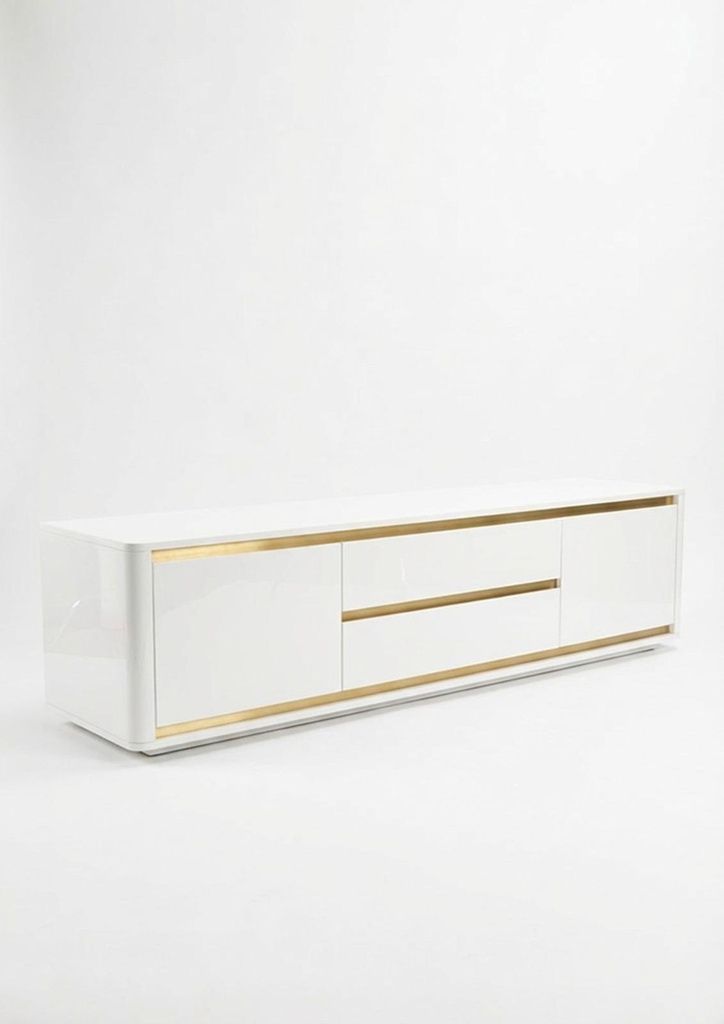 Base de TV Arco branco brilho