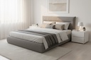 Cama estofada AURORA 160 × 200 cm com arrumação