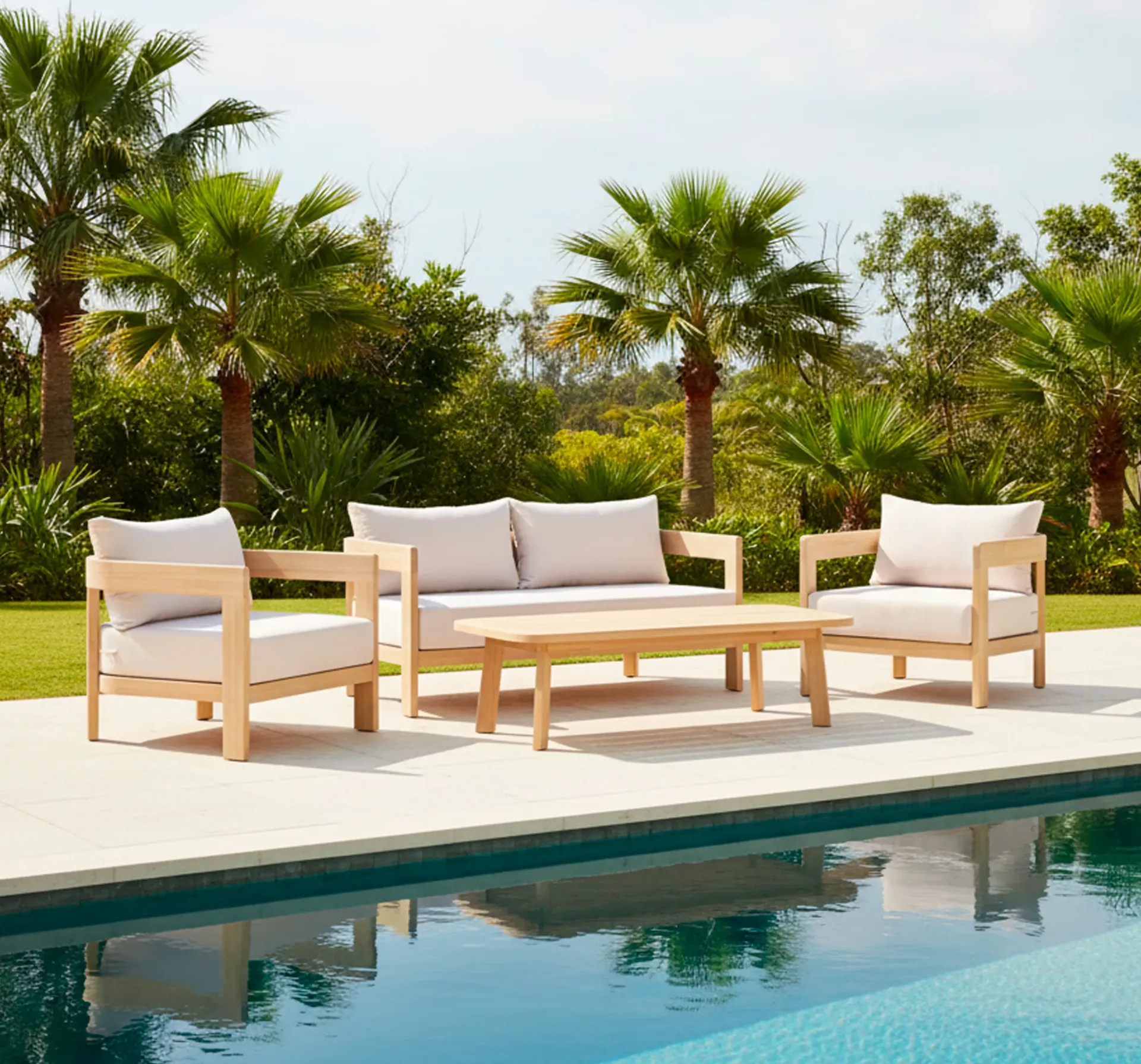 Conjunto lounge de jardim HORIZONTE de 4 peças