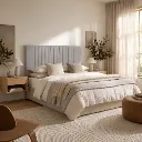 Cabeceira estofada ATLÂNTICO 160 × 120 cm com linhas verticais