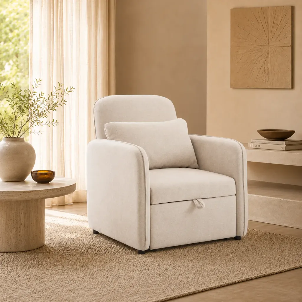 Poltrona-cama ARLO com extensão frontal e almofada de apoio