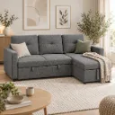 Sofá-cama LUCCA com chaise longue e arrumação