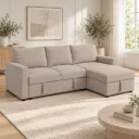 Sofá-cama NORDEN com chaise longue e arrumação