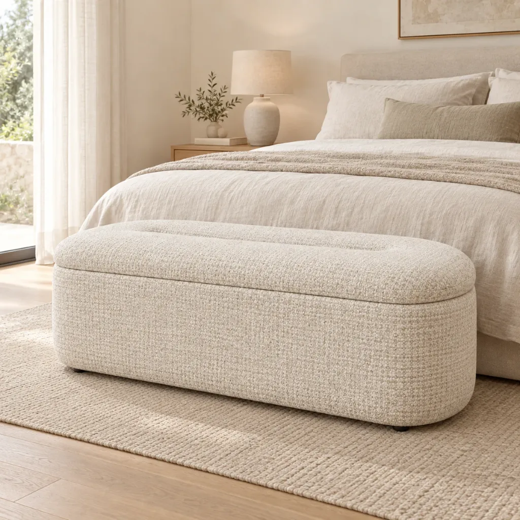 [HBC257001] Banqueta DUNA estofada c/ arrumação