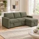 Sofá-cama NORDEN com chaise longue e arrumação