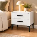 Mesa de cabeceira SILVER c/ 2 gavetas