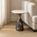 Mesa de apoio VERONA com tampo em pedra efeito mármore