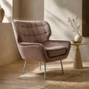 Cadeirão ELEGANCE em veludo com pés cromados