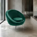 Cadeirão PERLA em veludo com pés cromados