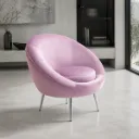 Cadeirão PERLA em veludo com pés cromados