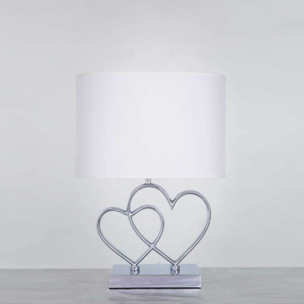 Candeeiro de mesa HEART com base metálica decorativa