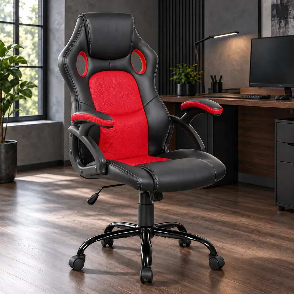 [C-GAMING-NEXUS-VER] Cadeira gaming NEXUS com apoio lombar e apoio de braços (Vermelho)