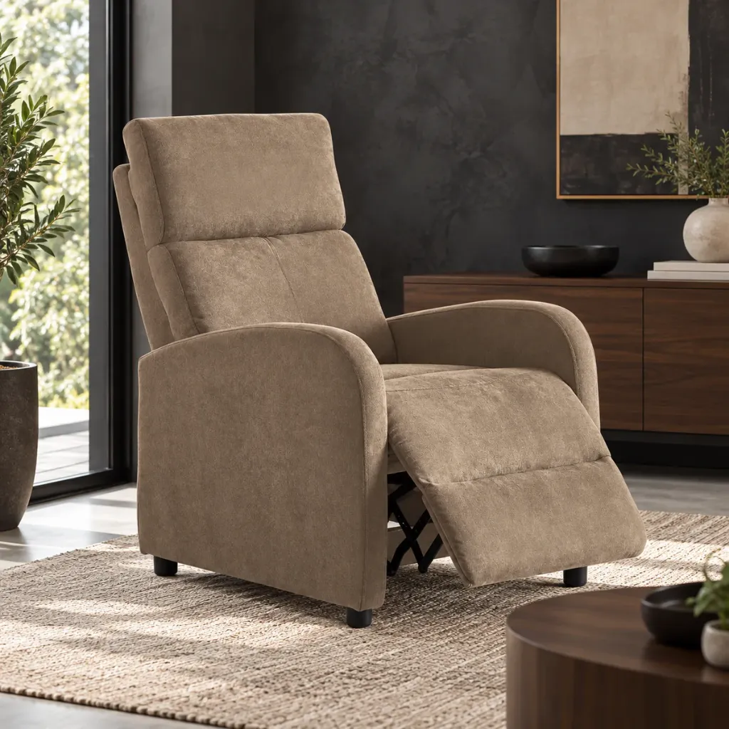 [PR-LEIRIA-MAN-CA] Cadeirão relax LEIRIA com reclinação manual (Castanho)